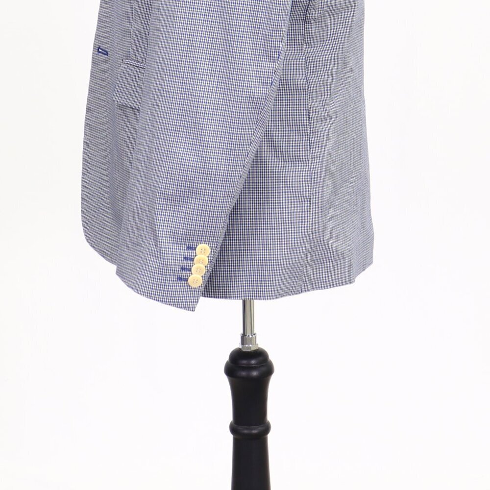 H&M 42R Blue Check 2-Button Sport Coat Blazer Jacket P073 - Picture 6 of 11
